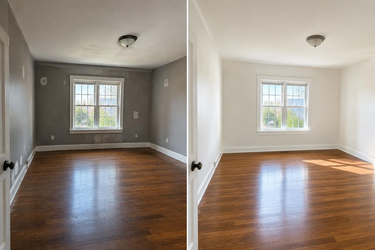 Painting before and after project result