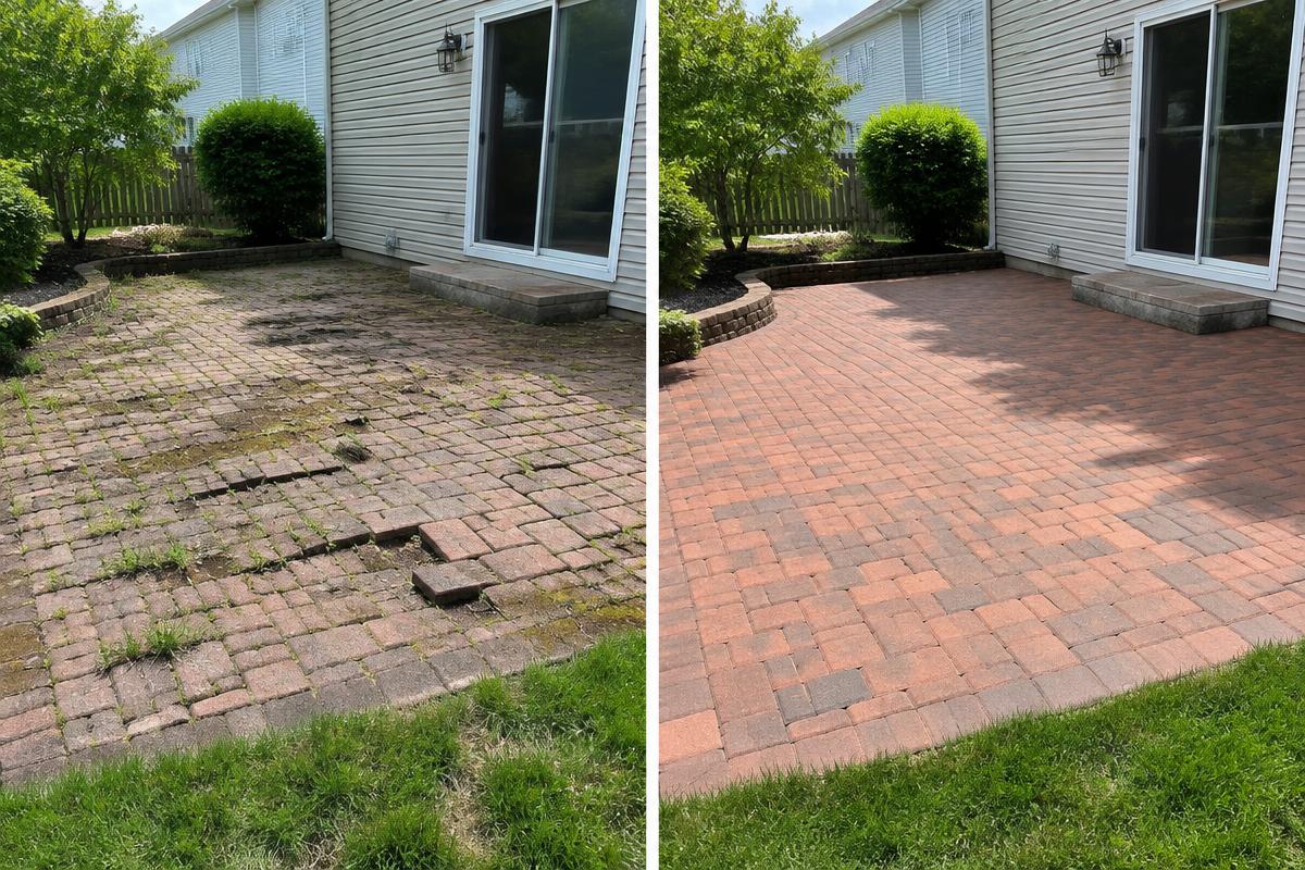 Pavers before and after project result