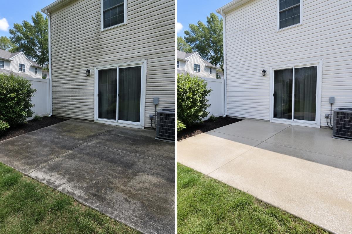 Powerwashing before and after project result